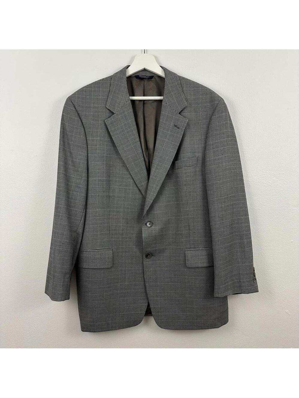Brooks Brothers 346 Men’s Silk Wool Blend Grey Button Down Blazer Size 43